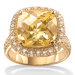 Yellow Cubic Zirconia 18K / Sterling Silver Ring
