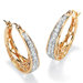 Cubic Zirconia Filigree Hoop Pierced Earrings