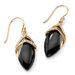 Marquise-Shaped Onyx / Cubic Zirconia Earrings