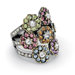 Multi-Colored Crystal Flower Ring