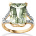 10k Gold Cushion- Emerald and Octagon Diamond with  Amethyst Ring