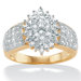 18k Sterling Silver Diamond Cluster Ring