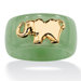 10k Gold Green Jade Elephant Band