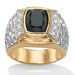 Men's Brass Emerald Onyx Cubic Zirconia Ring