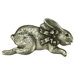 Curiosities Bunny with Bow Pull in Distressed Pewter Matte