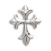 Rhodium Plated Fleur-de-lis Design Cross Slide Measures 28x22mmCharm