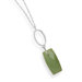 Sterling Silver 32 InchNecklace With Faceted Green Aventurine Drop