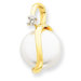 14K Diamond and Cultured Pearl Pendant