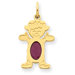 14K Girl Oval Genuine Ruby July Birthstone Pendant