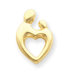 14k Heart Shaped Mother Holding Baby Pendant