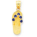 14K September CZ Birthstone Flip Flop Pendant