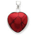 Sterling Silver Heart Red Stone Pendant