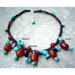 Sterling Silver Howlite Jasper Carnelian Necklace - 16 Inch- Lobster Claw