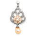 Sterling Silver Imitation Pearl and CZ Pendant