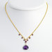 Sterling Vermeil Amethyst Purple Crystal Necklace - 16 Inch- Lobster Claw