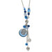 Silver-tone Light and Dark Blue Crystal 16inch With Ext Necklace