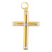 14k Two-Tone Diamond-Cut Cross Pendant