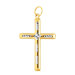 14k Two-Tone Diamond-Cut Cross Pendant