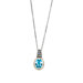 Sterling Silver 18k Gold Oxidized PendantWith Blue Topaz Agr - 18 Inch