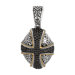 Sterling Silver 18k Gold Yellow Black Sapphire Pendant