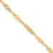 14k 3.00mm Singapore Anklet - Lobster Claw