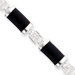 Sterling Silver Polished Open-Backed Onyx Bracelet - Box Clasp