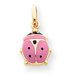 14k Hollow Enameled Ladybug Charm