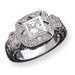Sterling Silver CZ Antique Style Ring