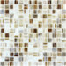 3/4" x 3/4" Iridescent Glass Mosaic in Ivory Iridescent