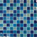 1" x 1" Crystallized Glass Mosaic in Iridiscent Blue Blend