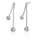 Sparkling Cascade: Sterling Silver Bridal Style Drop Earrings with Bezel Set Cubic Zirconia