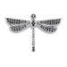 Sparkling Fantasy: Sterling Silver Dragonfly Brooch with Black and White Cubic Zirconia