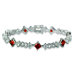Unique Styling Princess and Round Cut Bracelet in Sterling Silver