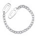Delicate Charm Sterling Silver Designer Inspired Fancy Oval Link Charm Chain Bracelet
