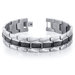 Mens Stainless Steel Greek Key Watch Style Link Bracelet