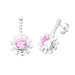Round Cut Gemstone Drop Earrings Sterling Silver