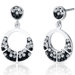 Moon Shine Dangle Earrings with Swarovski Black and Clear Crystals in Sterling Silver with Swarovski Elements