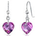 Extraordinary 9.75 carats Heart Shape Pink Sapphire earrings in Sterling Silver