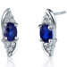 Dashing Dazzle 2.00 Carats Blue Sapphire Oval Cut Cubic Zirconia Earrings in Sterling Silver