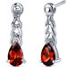 Intricate Allure 2.00 Carats Garnet Pear Shape Drop Earrings in Sterling Silver