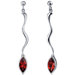 Amazing Curves 2.50 Carats Garnet Marquise Cut Dangle Earrings in Sterling Silver