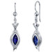 Dynamic Dangle 1.50 Carats Blue Sapphire Marquise Cut Earrings in Sterling Silver