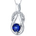 Elegant Glamour 0.75 Carats Round Cut Blue Sapphire Pendant in Sterling Silver