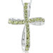 1.50cts Round Cut Peridot Cross Pendant in Sterling Silver