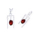 Oval Cut Garnet Pendant in Sterling Silver