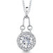 Fire and Ice Designer Inspired Bridal Style Cubic Zirconia Pendant Necklace in Sterling Silver
