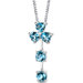 Floral Passion 2.75 Carats Multishape Swiss Blue Topaz Pendant in Sterling Silver