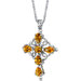 Vintage Delight 2.25 Carats Multishape Citrine Cross Pendant in Sterling Silver