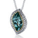 Leaf Cut 11.00 Carat Green Spinel Ribbon Motif Pendant in Sterling Silver