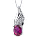Graceful Angel 1.75 Carats Oval Shape Ruby Pendant in Sterling Silver